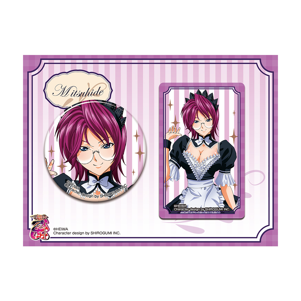 【12月中旬～下旬頃発送】《受注生産》戦国乙女 缶バッチ＆カードセットメイドVer.【ミツヒデ】※2025年11月24日までの商品画像1