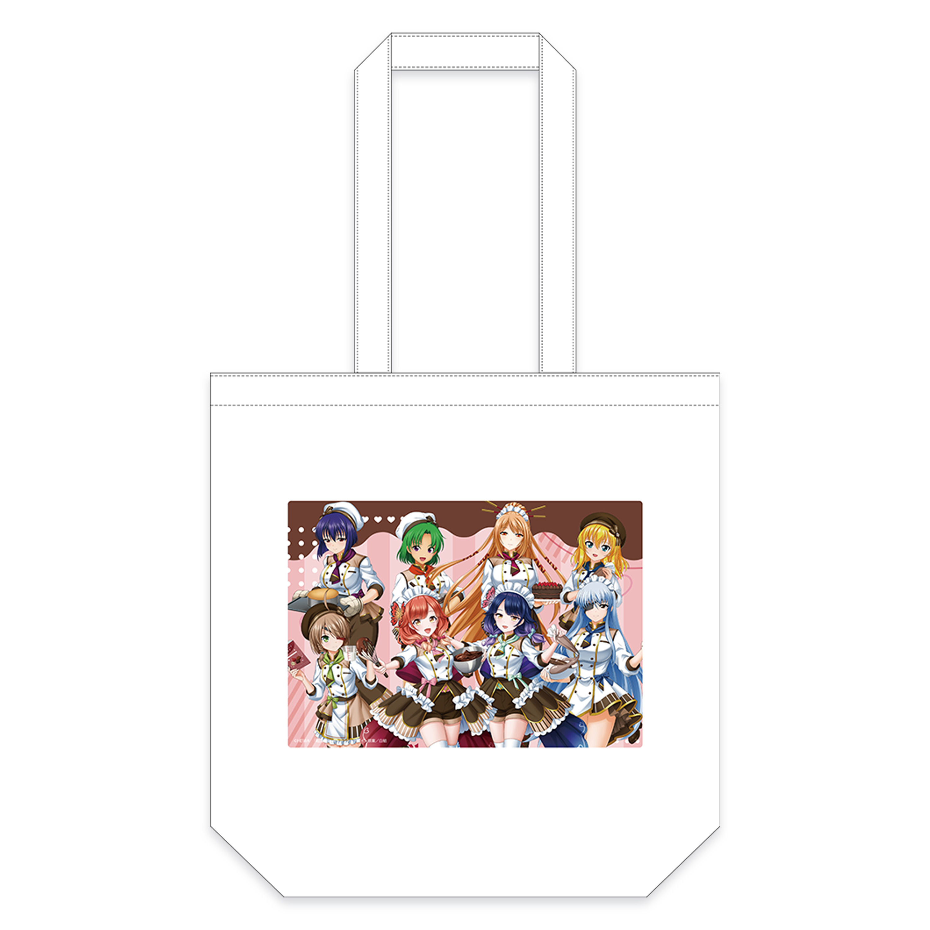 【ハルルナ＆戦国乙女VALENTINE】トートバッグ白 【バレンタイン】※2026年3月23日以降順次発送